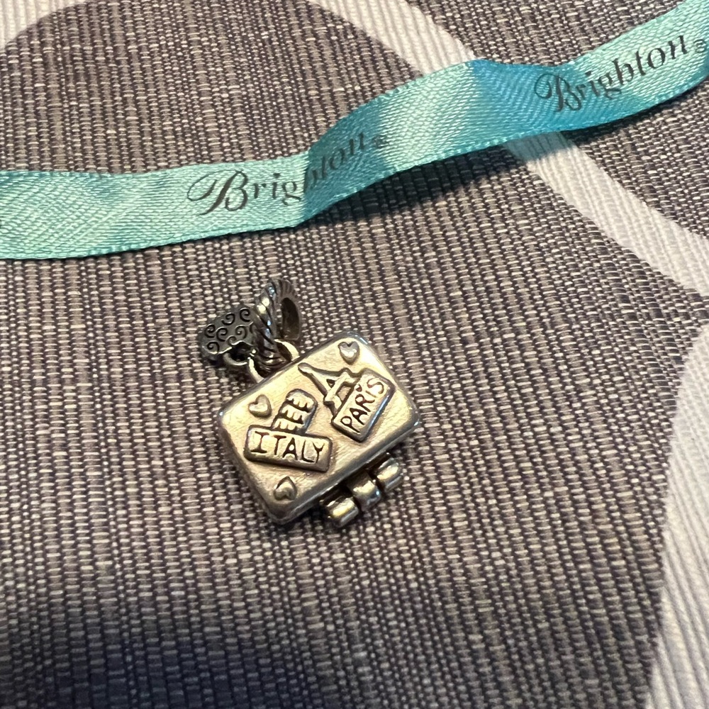 Brighton Bon voyage Suitcase Locket Charm Opens - Italy, Paris, London